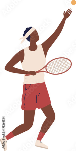 Professional Male Big Tennis Player Illustration