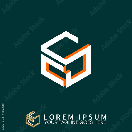 letter or word CS or SC font in 3D hexagon image graphic icon logo design abstract concept vector stock. Can be used as a symbol related to initial or monogram