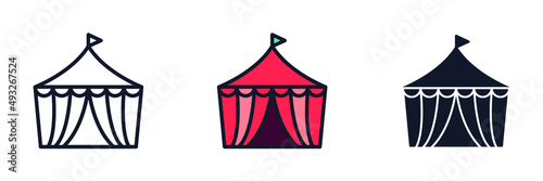 circus tent icon symbol template for graphic and web design collection logo vector illustration