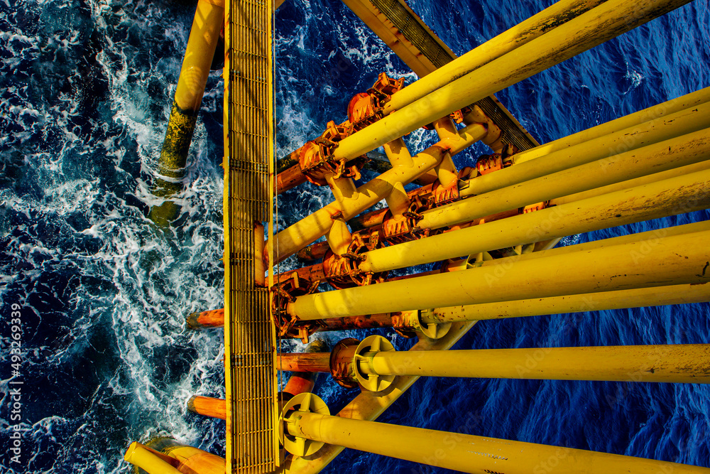 Offshore drill yellow oil and gas Offshore drill yellow oil and gas