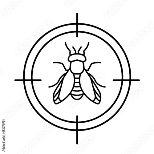 Anti fly sign. Insect protection icon. Vector illustration photo