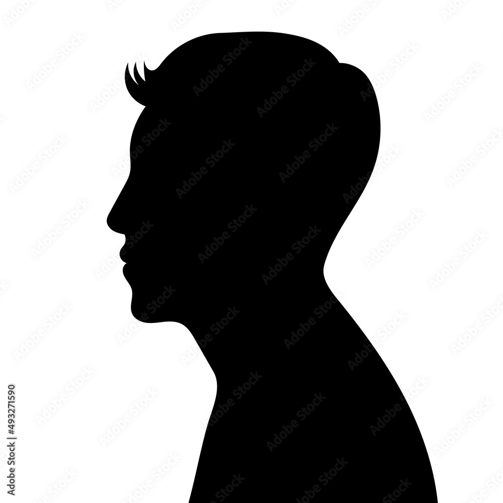 man portrait in profile silhouette isolated vector