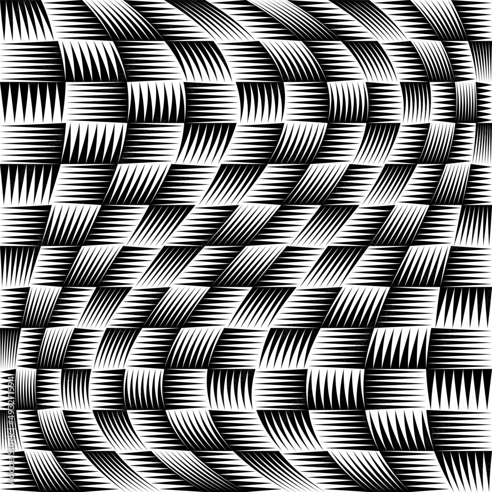 Abstract op-art, edgy, triangular background, pattern and texture in square format