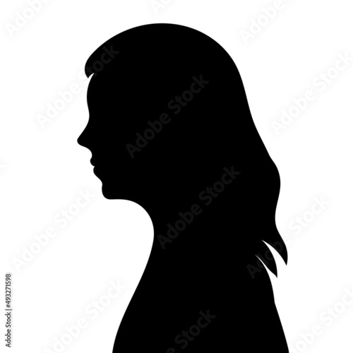 woman portrait in profile silhouette isolated vector