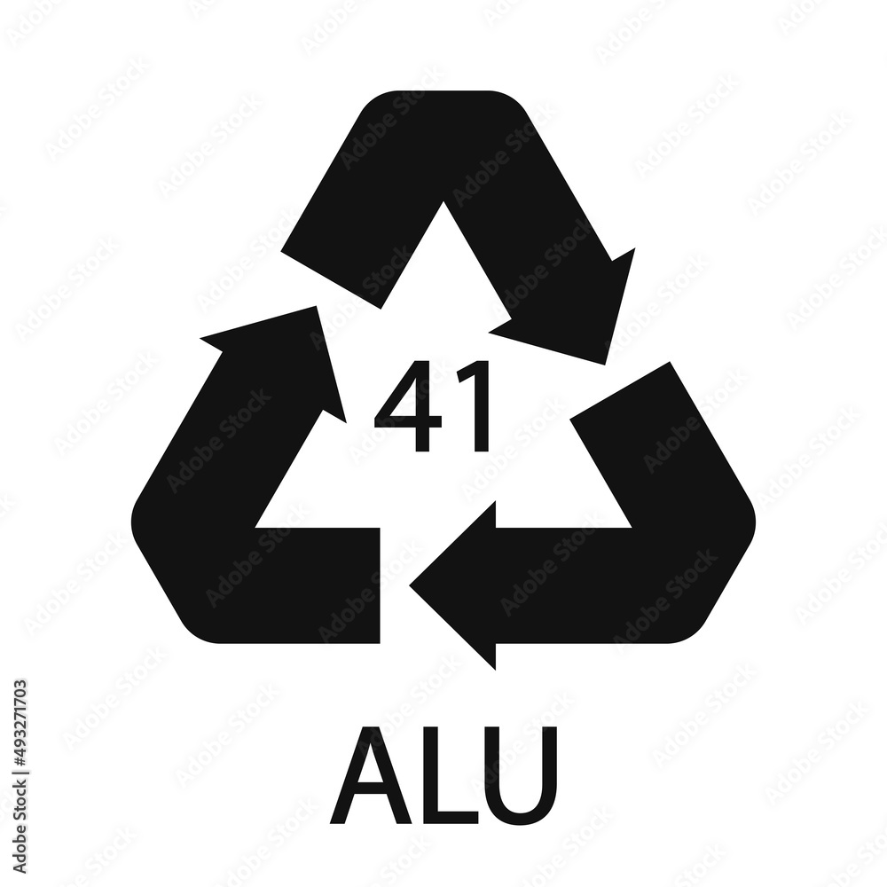 Aluminium recycling symbol ALU 41. Vector Illustration Aluminium recycling symbol ALU 41. Vector Illustration