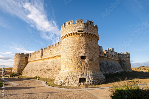 Castle of Grajal de Campos, 16th century military construction on the remains of another previous castle from the 10th century, castilla y Leon, Spain