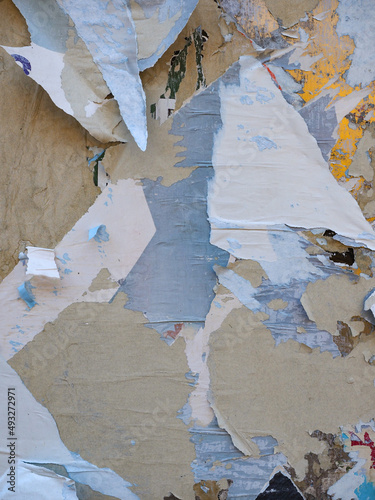 billboard hoarding paper decollage