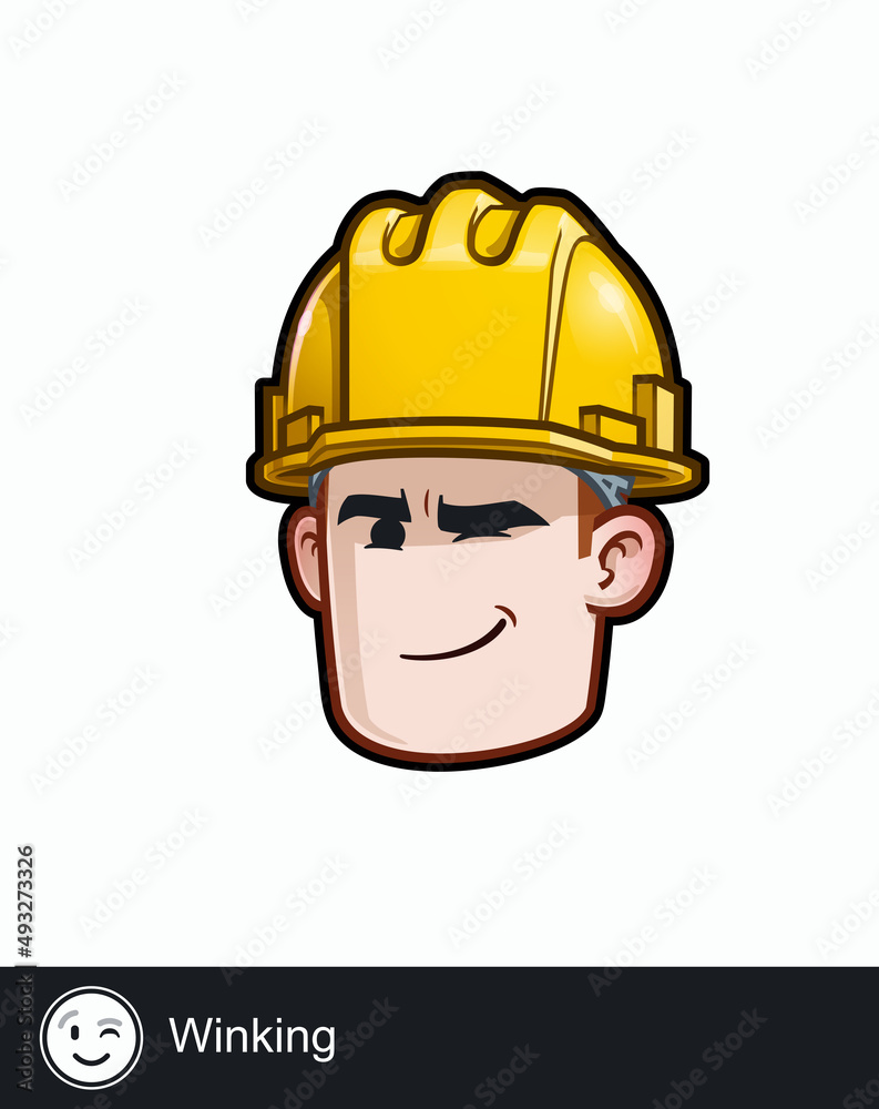 Construction Worker - Expressions - Positive n Smiling - Winking