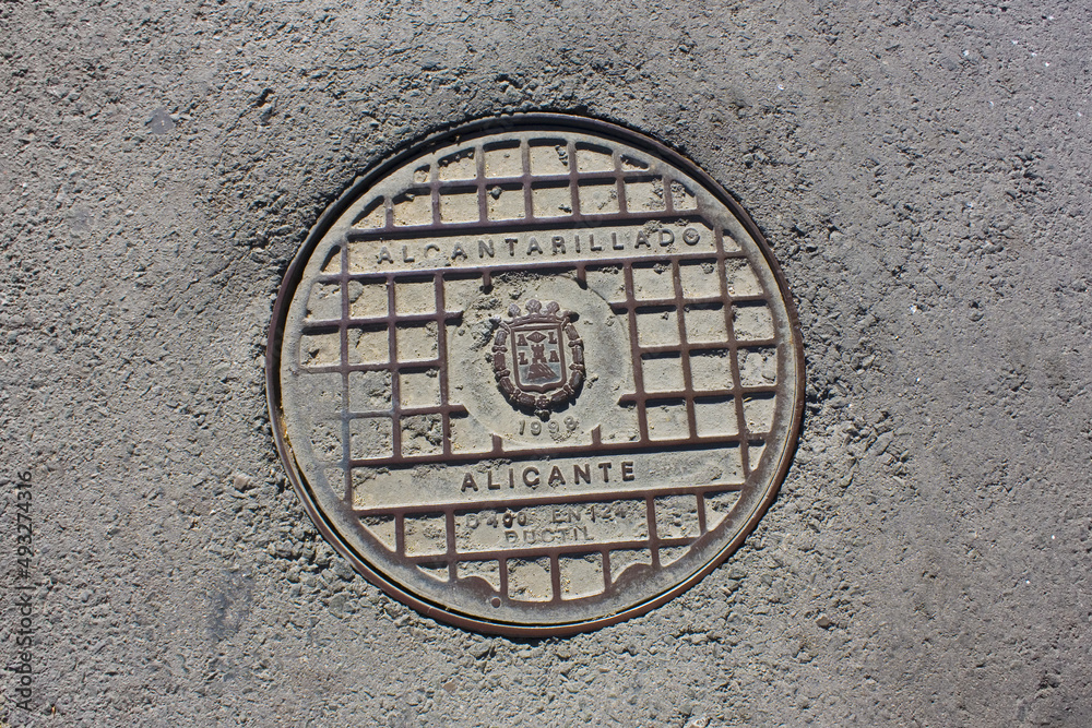 Cover of a manhole in Alicante, Spain