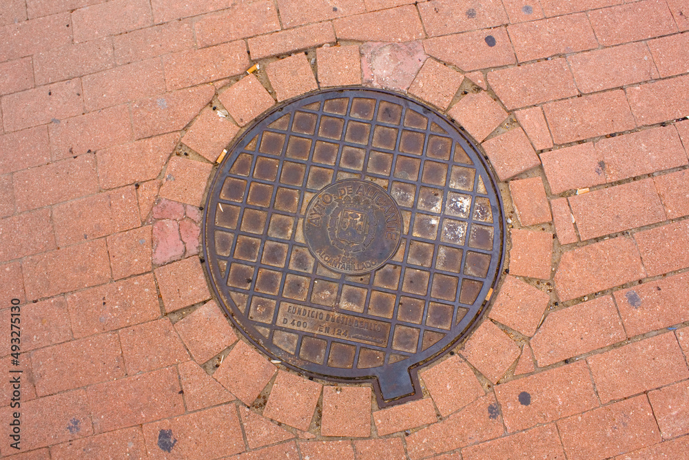 Cover of a manhole in Alicante, Spain