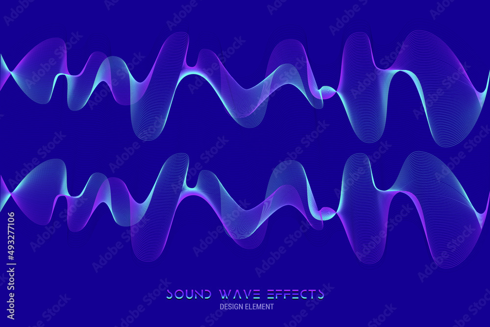 Abstract Fluid Creative Templates with Dynamic Linear Waves.Cards, Color Covers Set. Geometric design. Modern sound wave equalizer. Vector illustration on dark background.