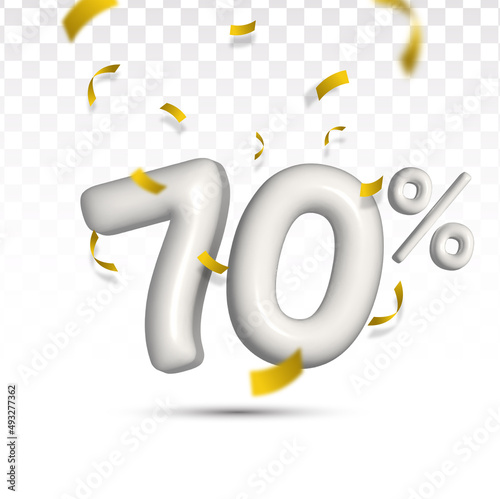  3d rendering numeral with percent good for decoration design of product promotion