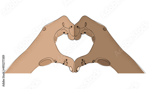 Isolated pair of hands doing a heart shape Vector
