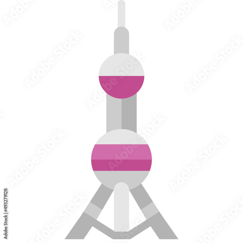 oriental pearl tower flat icon