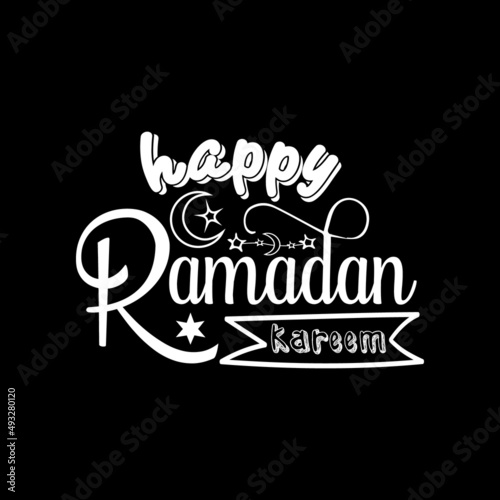 Happy ramadan kareem typography lettering for t shirt