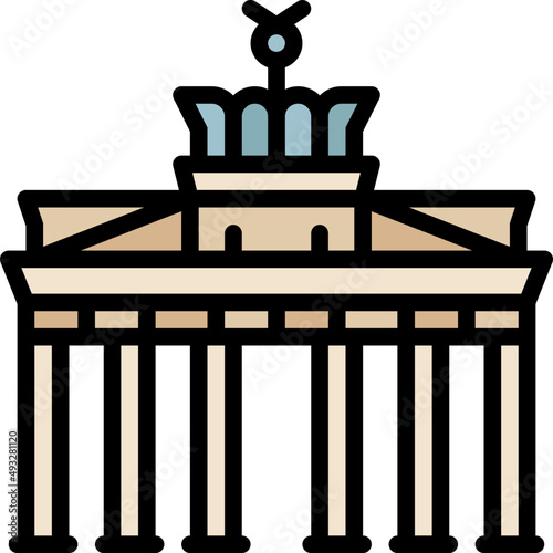 brandenburg gate filled outline icon