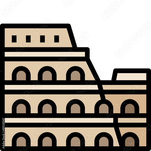 colosseum filled outline icon