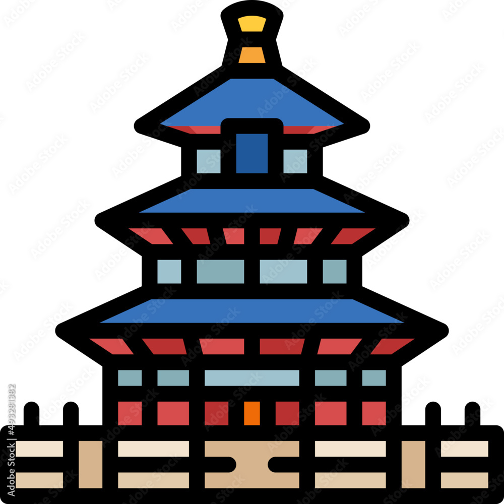 temple of heaven filled outline icon temple of heaven filled outline icon