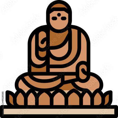 tian tan buddha filled outline icon