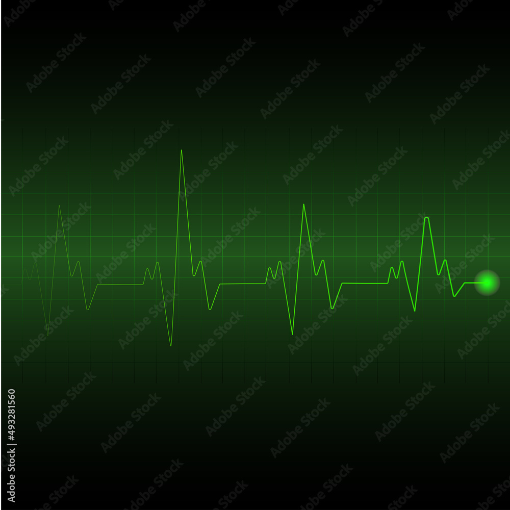 Heart beat line. Sound wave line. Vector
