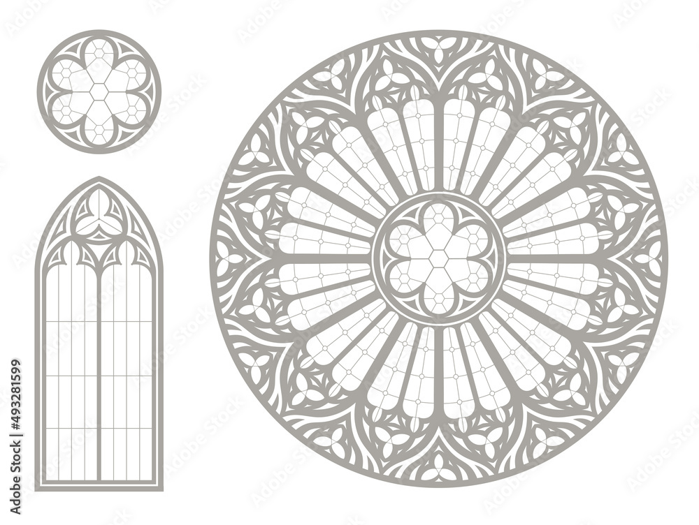 Medieval Gothic stained glass round window texture Medieval Gothic stained glass round window texture