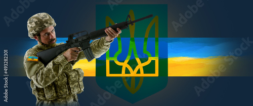 Ukrainian soldier taking ai...