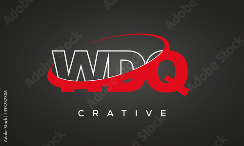 WDQ creative letters logo with 360 symbol vector art template design