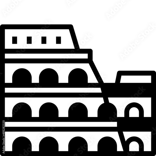 colosseum solid line icon