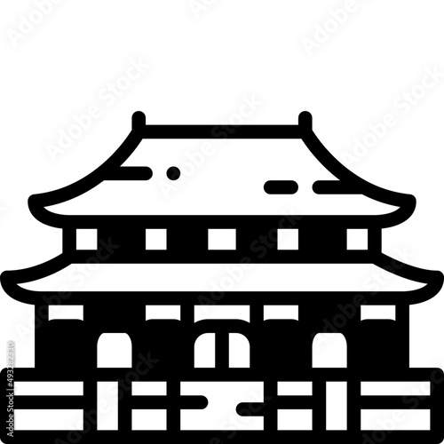 forbidden city solid line icon