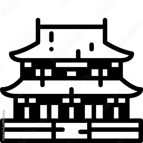 gyeongbokgung palace solid line icon