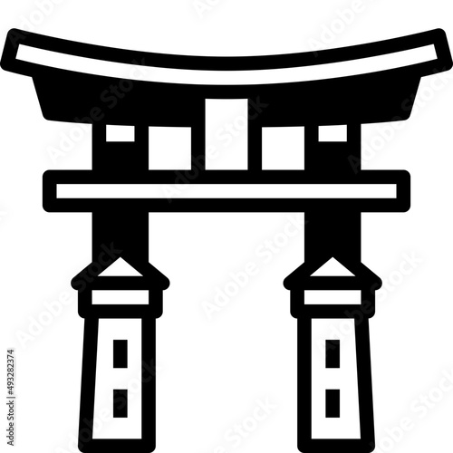 itsukushima shrine solid line icon