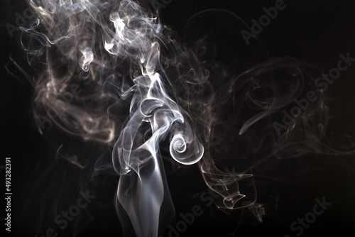 smoke on a black background, there is a place to record