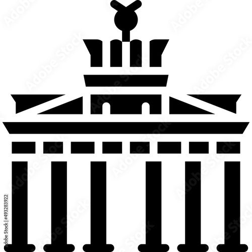 brandenburg gate solid icon