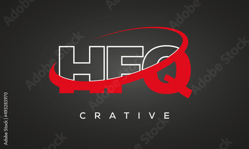 HFQ creative letters logo with 360 symbol vector art template design