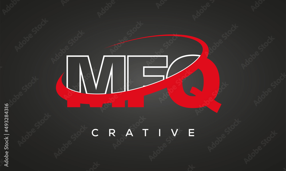 MFQ creative letters logo with 360 symbol vector art template design
