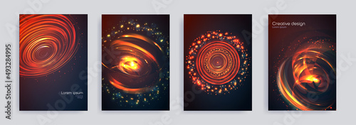 Set of space creative covers for your design