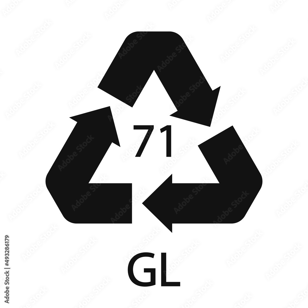 Green Glass recycling code 71 GL. Vector illustration Green Glass recycling code 71 GL. Vector illustration