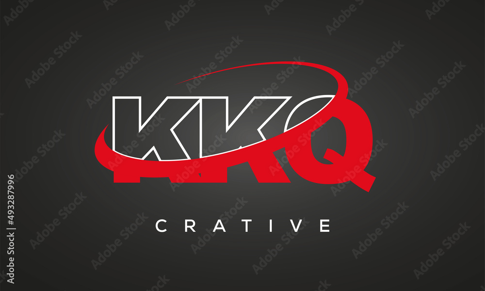 KKQ creative letters logo with 360 symbol vector art template design
