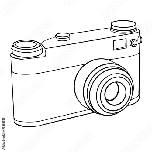 hand drawn illustration of a camera