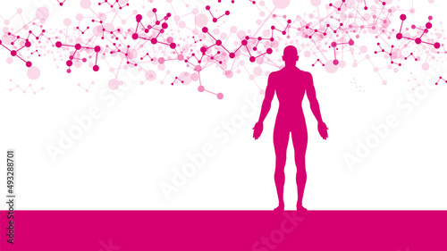 sistema immunitario, corpo umano, silhouette,	
