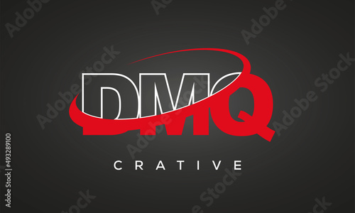 DMQ creative letters logo with 360 symbol vector art template design