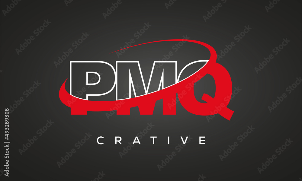 PMQ creative letters logo with 360 symbol vector art template design PMQ creative letters logo with 360 symbol vector art template design