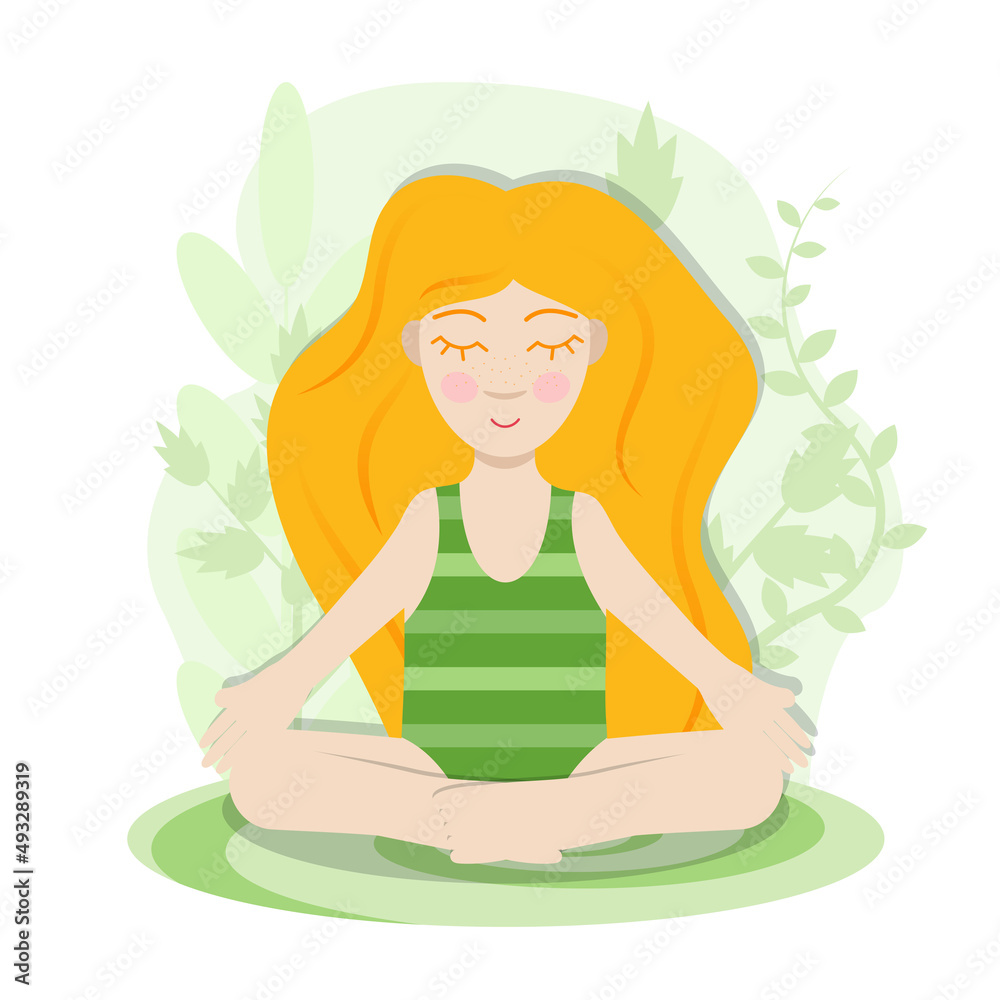 girl yoga asana lotus rest relax character sport pastime woman meditating green yellow nature flowers girl yoga asana lotus rest relax character sport pastime woman meditating green yellow nature flowers