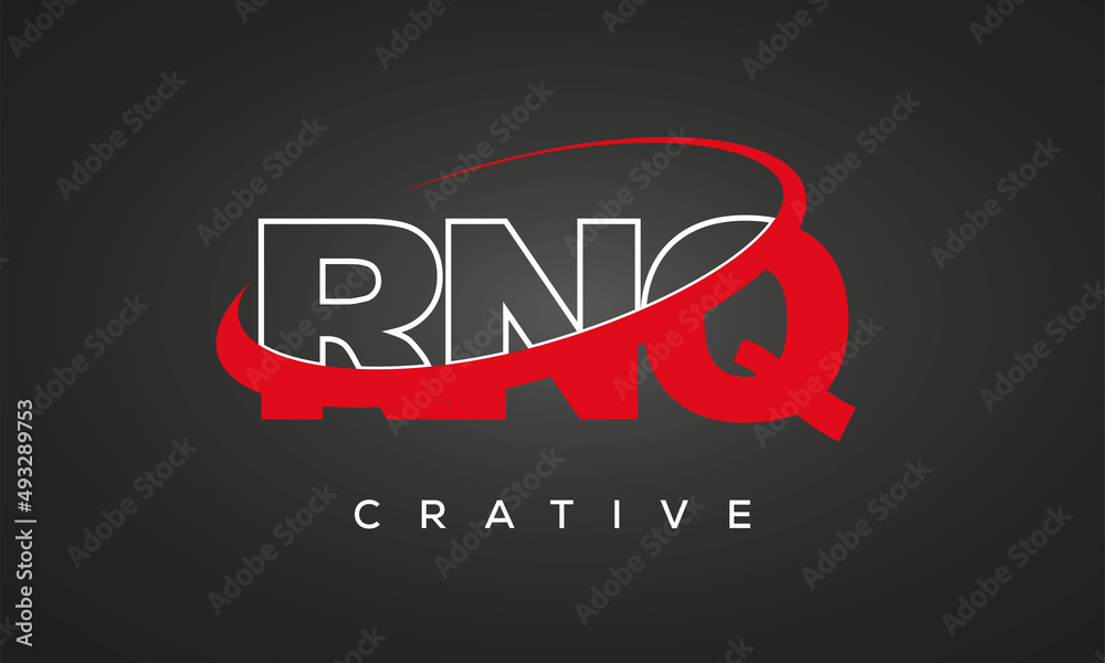 RNQ creative letters logo with 360 symbol vector art template design RNQ creative letters logo with 360 symbol vector art template design