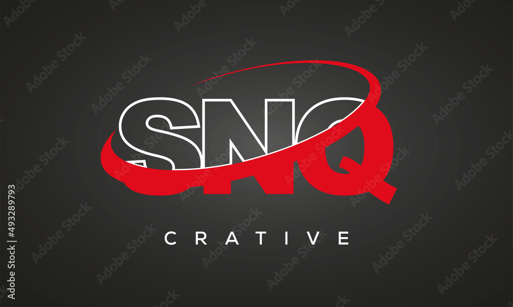 SNQ creative letters logo with 360 symbol vector art template design SNQ creative letters logo with 360 symbol vector art template design