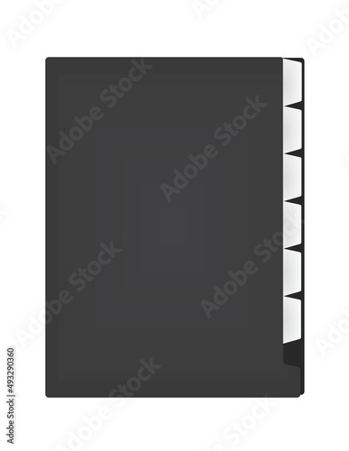Black cardboard folder. vector illustration