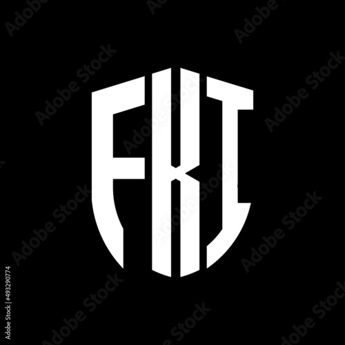 FKI letter logo design. FKI modern letter logo with black background. FKI creative  letter logo. simple and modern letter logo. vector logo modern alphabet font overlap style. Initial letters FKI  photo