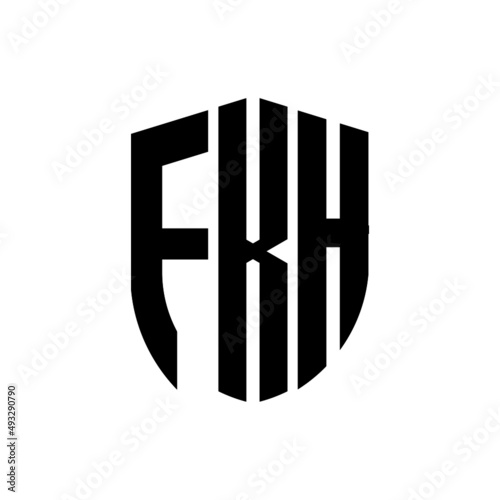 FKH letter logo design. FKH modern letter logo with black background. FKH creative  letter logo. simple and modern letter logo. vector logo modern alphabet font overlap style. Initial letters FKH  photo