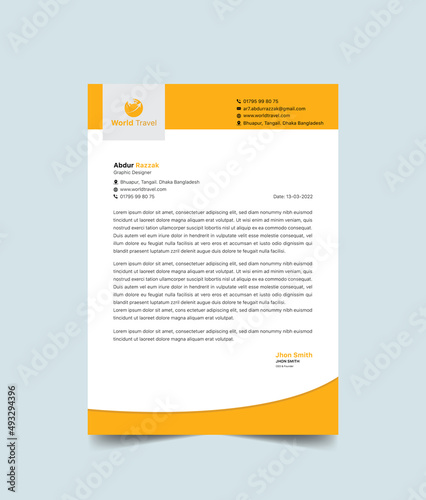 Minimal and Corporate look Business Letterhead template