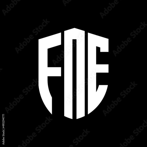 FNE letter logo design. FNE modern letter logo with black background. FNE creative  letter logo. simple and modern letter logo. vector logo modern alphabet font overlap style. Initial letters FNE.  photo